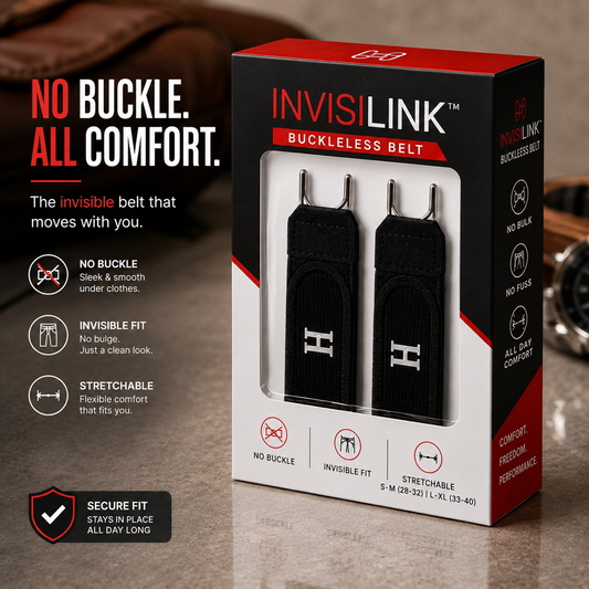 InvisiLink™ – Buckle-Less Elastic Belt | 2 Pc Pair