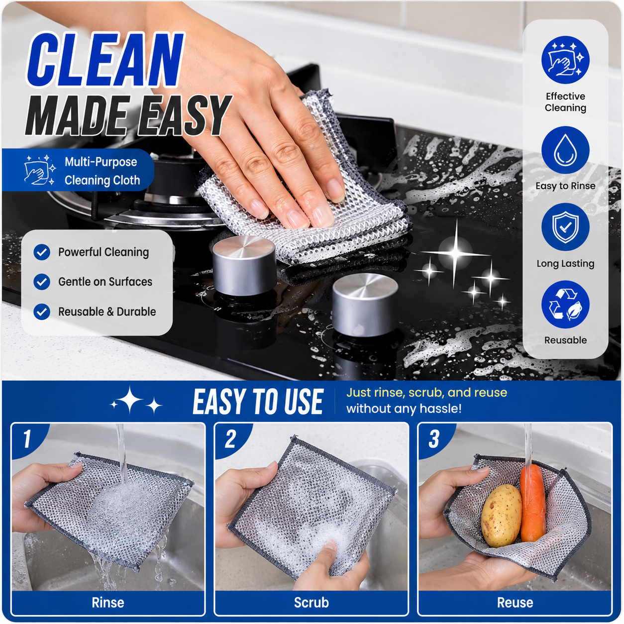 Multipurpose Wire Dishwashing Cleaning Rag | ⏰ Limited Period Offer ⏰